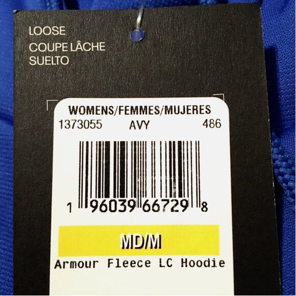 NEW Under Armour Womens Left Chest Armourfleece Hoodie Sweatshirt Versa Blue M - Picture 4 of 4